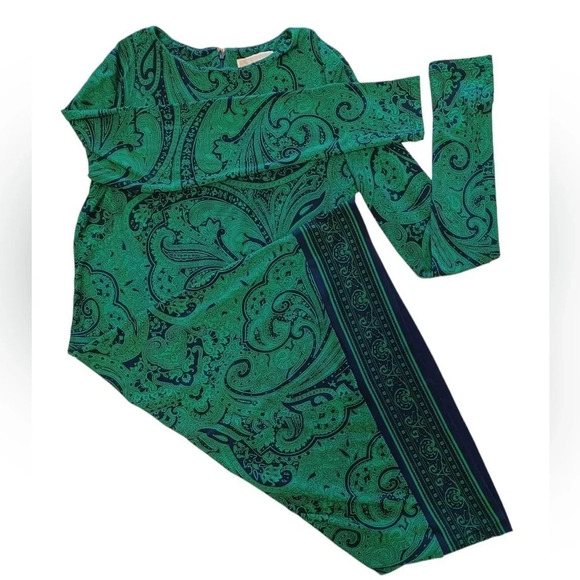 Michael Kors Green  Printed along Sleeve Mini Dress Size XS - Picture 5 of 7